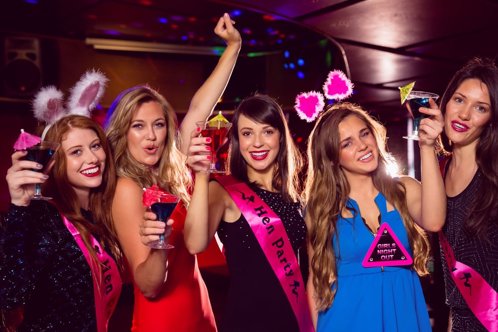 Pretty friends on a hen night at the nightclub